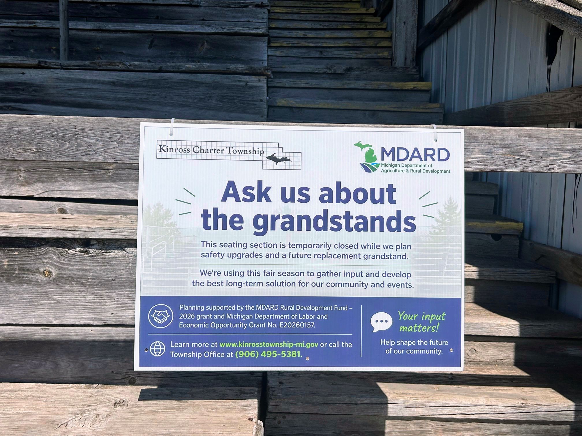 Ask about Grandstand sign